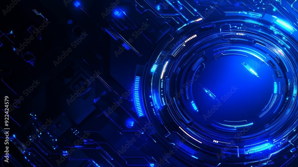 Poster digital abstract creative concept illustration with high speed glowing lines created by technology c