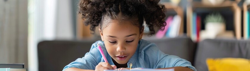 Young girl maintaining a habit tracker, child, routine, development