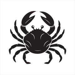A crab silhouette vector art illustration 