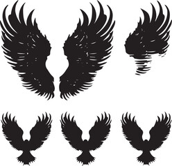 Obraz premium Eagle Elegant Silhouette Vector Illustrations