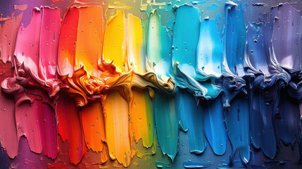 glazing abstract strokes, rainbow, convex 