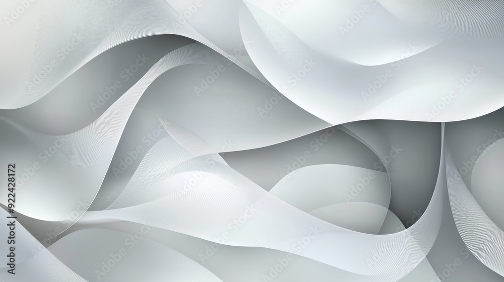 Wall mural abstract wave with particles and smoke on a grey tech background. geometric communications network o