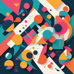 Abstract background with colorful geometric shapes and minimalistic design
