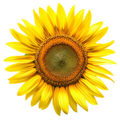 Obraz premium A fresh yellow sunflower isolated.