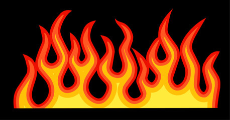 fire flames on black background