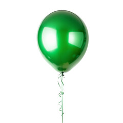 A playful shiny green balloon standing alone.