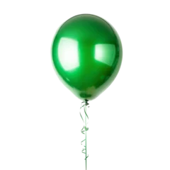 A playful shiny green balloon standing alone.