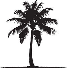 Palm tree illustration silhouette vector art design