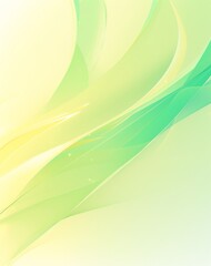 Fototapeta premium Light Green Gradient Background with White and Yellow Accents Featuring Wavy Patterns