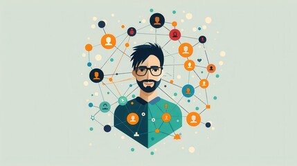 Obraz premium Empathy: Connection, people connecting emotionally, flat design illustration