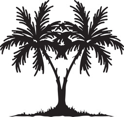 Palm tree illustration silhouette vector art design