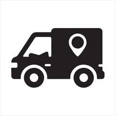 delivery icon Vector silhoutte illustration on a white background. 
