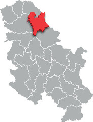 Obraz premium CENTRAL BANAT district map ADMINISTRATIVE DIVISIONS of SERBIA 3d isometric map