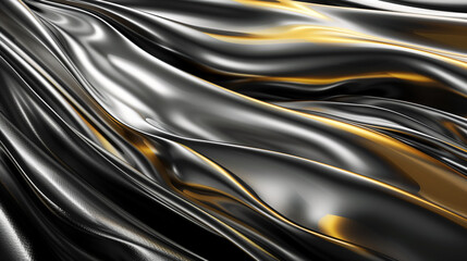 Naklejka premium abstract balck gold wave background. Ai generated