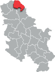 Obraz premium NORTH BANAT district map ADMINISTRATIVE DIVISIONS of SERBIA 3d isometric map