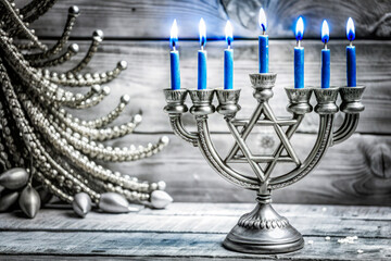 menorah with candles