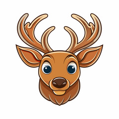 Caribou head logo art vector illustrator