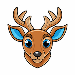 Caribou head logo art vector illustrator