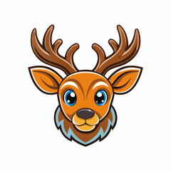 Caribou head logo art vector illustrator
