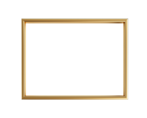 Elegant gold picture frame on white background