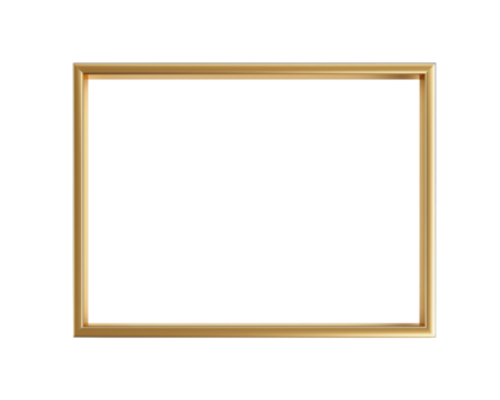 Elegant gold picture frame on white background