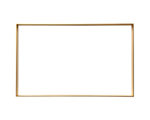 Obraz premium Minimalist gold rectangular frame, isolated on a white background, ideal for modern design projects or artwork display