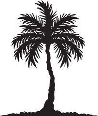 Palm tree illustration silhouette vector art design