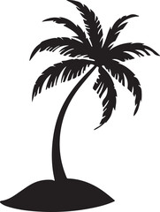 Palm tree illustration silhouette vector art design