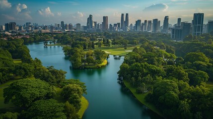 Obraz premium city with clean air and green spaces for everyone