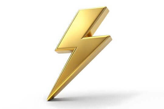 Golden Electric 3D Icon isolated on white background. Vector illustration.