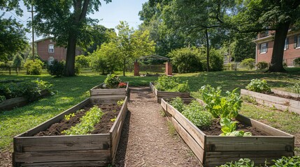community garden where residents grow their own fruits, vegetables