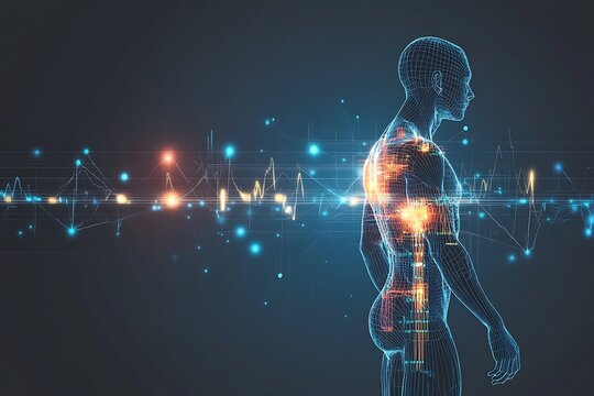 Exploring EMG Muscle Activity Signal Patterns on Gray Background