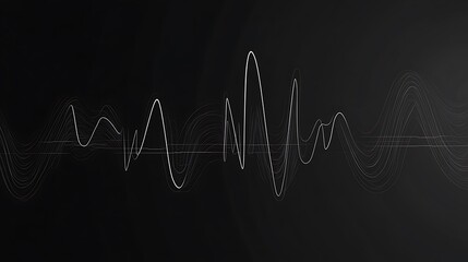 Fototapeta premium Pulse of Life - Sinusoidal ECG Heart Rhythm on Black Gradient Background