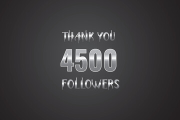 Fototapeta premium 4500 OR 4.5k followers celebration. Thank you 4500 followers congratulation template banner. banner for social 4.5k friends and followers. celebrate subscribers and followers. 