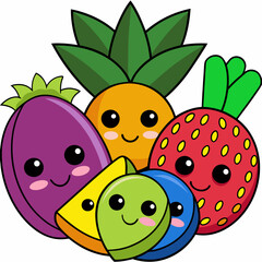 Mixed Fruit art vector