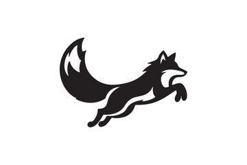black and white  silhouette vector wolf.