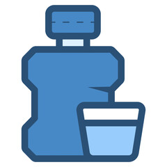 mouthwash and glass drink icon