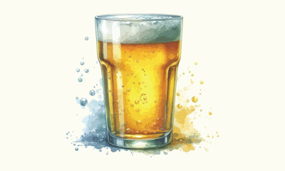 free drink, watercolor mugs of beer, alcohol drinks, hand drawn illustration, watercolor mugs of beer