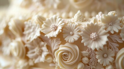 Close-up of a beautifully piped cake border