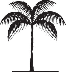 Palm tree illustration silhouette vector art design