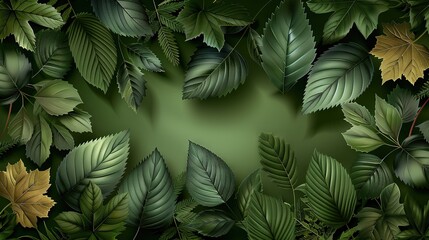   A lush green background with numerous leaves