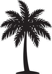 Palm tree illustration silhouette vector art design