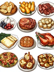 Assortment of Savory Delights: A Feast for the Senses