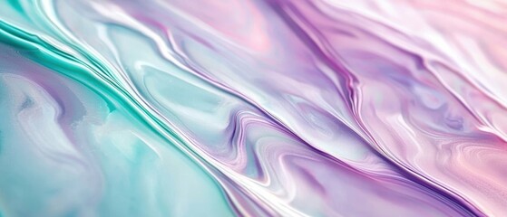 Fototapeta premium Subtle marbling oil acrylic paint background with soft shades of lavender and mint green, perfect for a calming and tranquil art wallpaper