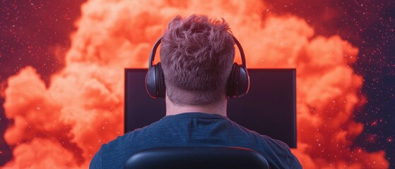 Digital Dreamweaver - Cartoon Programmer Crafting Vibrant Animated Worlds in Space | Selective Focus with Copy Space