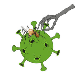 Chandipura indian virus template design isolated transparent. Mosquito on the microbe. Creative vector illustration. EPS 10