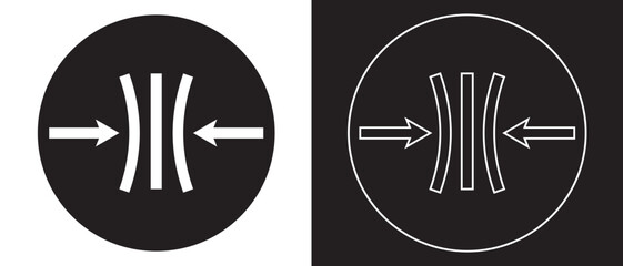 Obraz premium Compression arrows icon. Elasticity icon design on a white and black background. vector illustration.