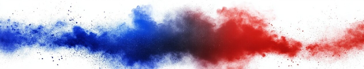 Fototapeta premium Patriotic Explosion of Colors: A Labor Day Celebration with Red, White, and Blue Dust Bursts on a Canvas of American Pride for Independence Day,single element,single object,material,vector material