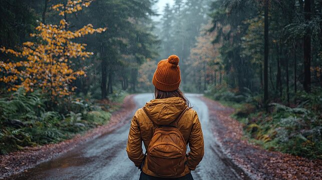 Man arriving at road junction is faced with the decision of taking the right path forward