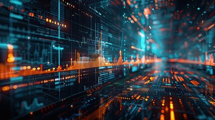 Obraz premium AIdriven stock market analysis, illustrating new financial tools.,